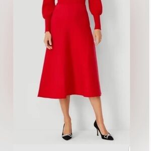 Ann Taylor Vibrant Red A-Line Skirt